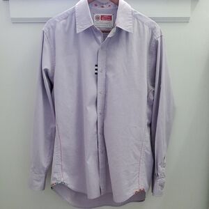 Robert Graham Men's Lavender Button-Down Shirt Size Large